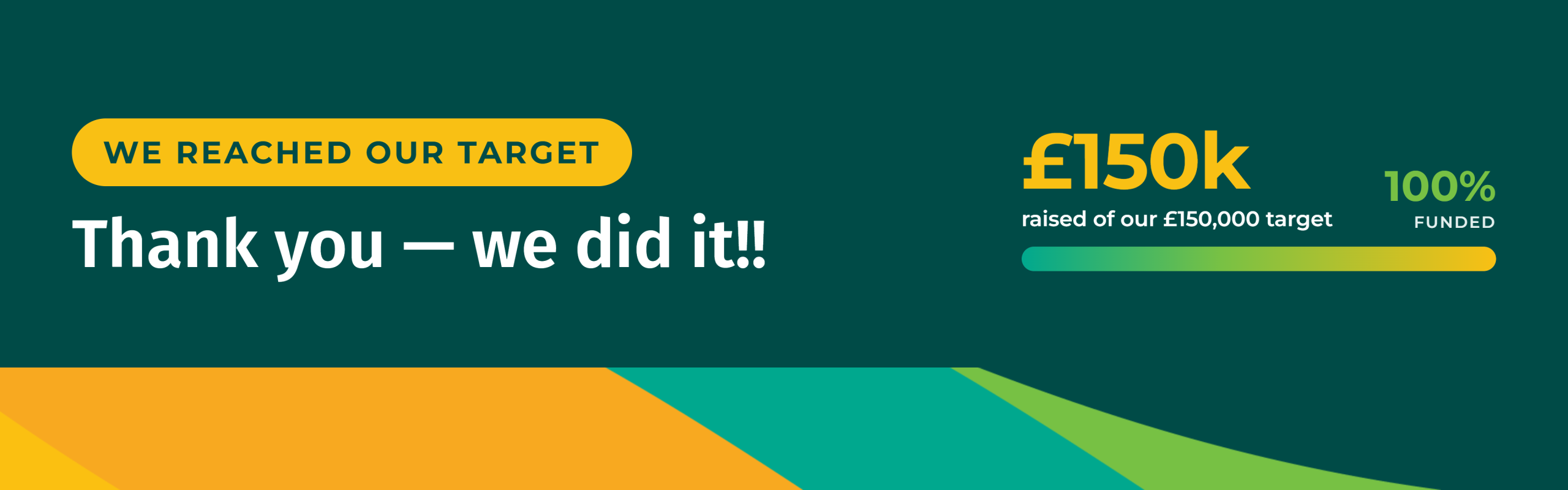 Thank You - We Did It! £150k target raised